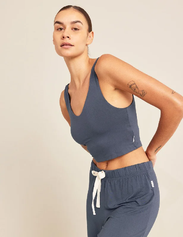 Shelf Bra Crop Top - Storm Elasticated Padded Insulated