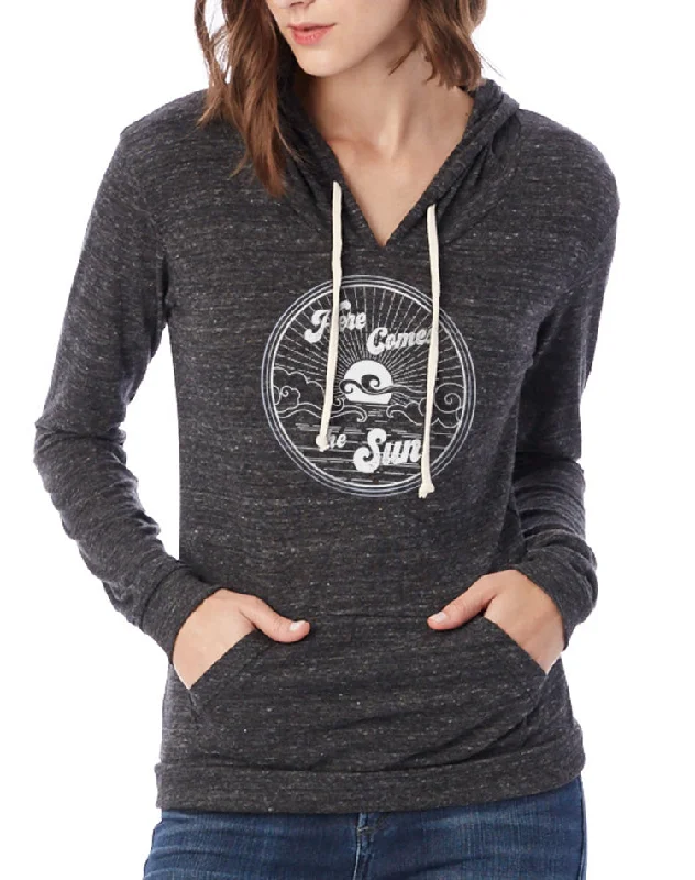 Women's Here Comes The Sun Eco-Jersey Pullover Hoodie Long Sleeve Pullover