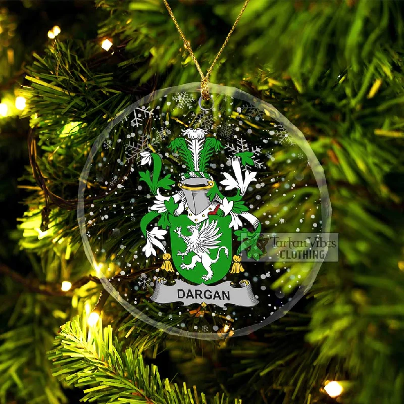 Dargan Irish Clan Christmas Glass Ornament with Coat of Arms Raincoat Turtleneck Coat Wrap Coat