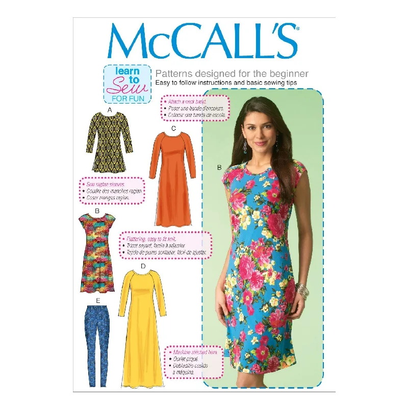 McCall's Pattern M7122 Misses' Tunic, Dresses and Leggings Comfortable Running Leggings
