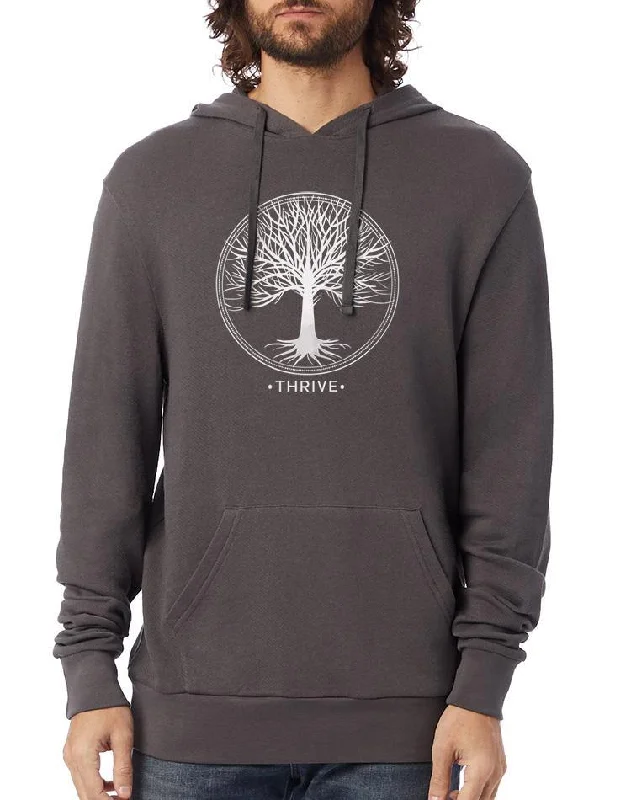 Unisex Thrive Washed Terry Pullover Hoodie Button Front Sweater