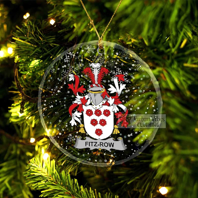 Fitz-Row Irish Clan Christmas Glass Ornament with Coat of Arms Boat Shawl Notched