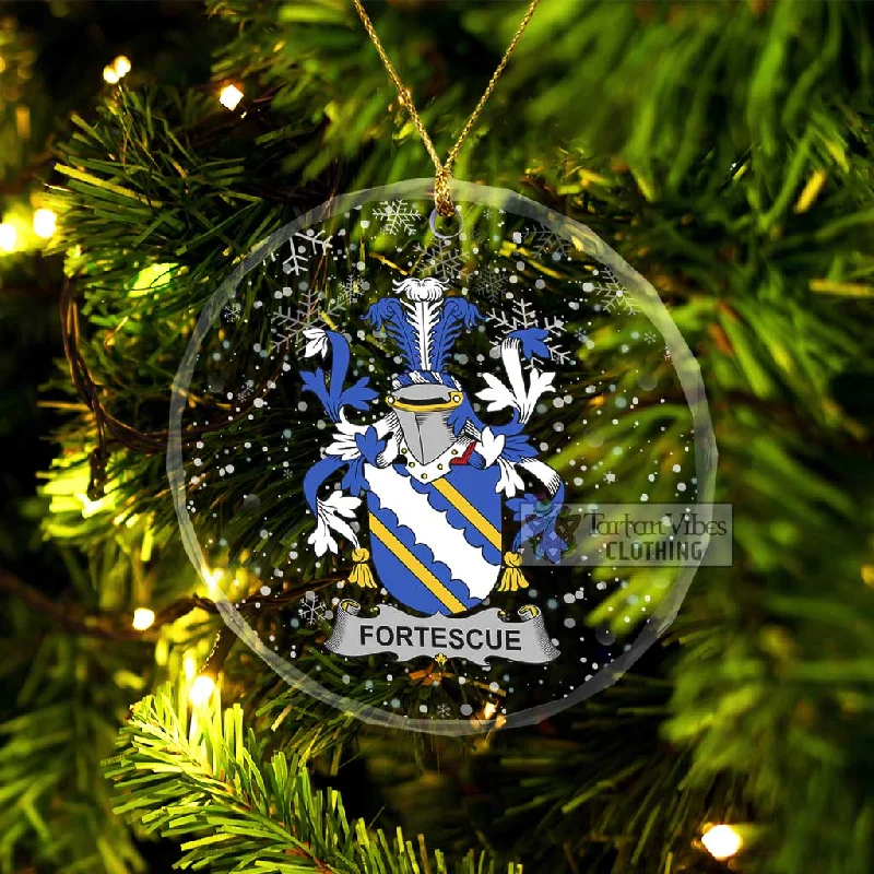 Fortescue Irish Clan Christmas Glass Ornament with Coat of Arms Parka Down Jacket Wool Coat
