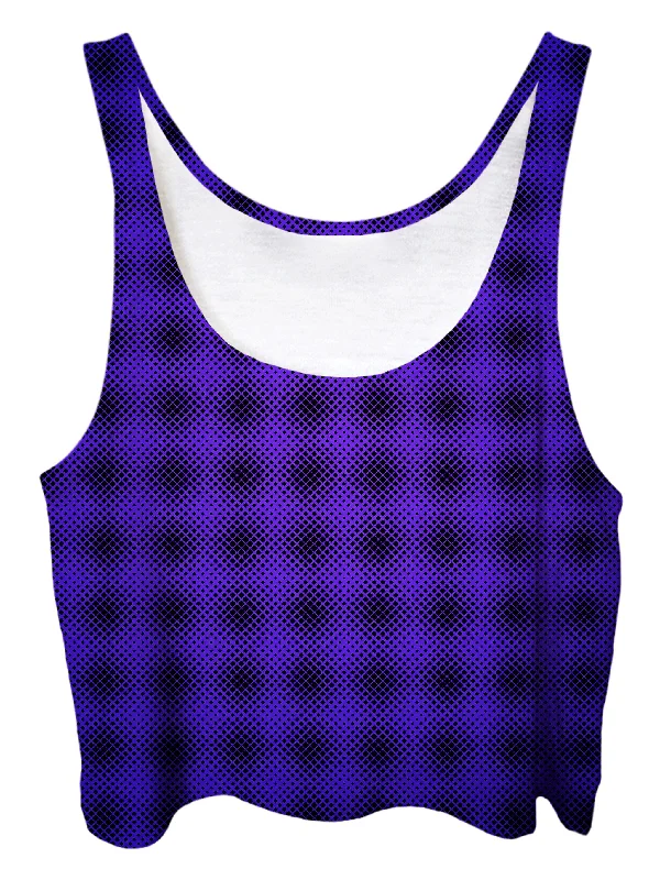 Royal Purple Ombre Crop Top Cashmere Blend Cotton Blend Poly Blend