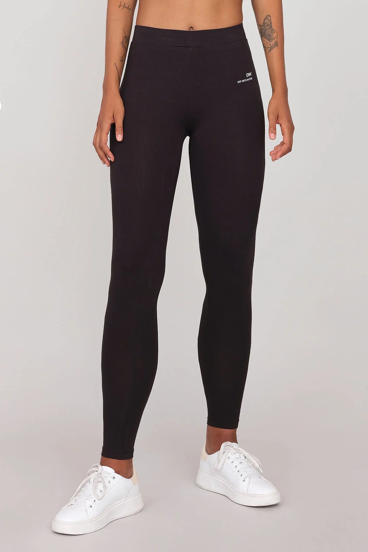 Organic Cotton Leggings Black Trendy Cut-Out Activewear Leggings