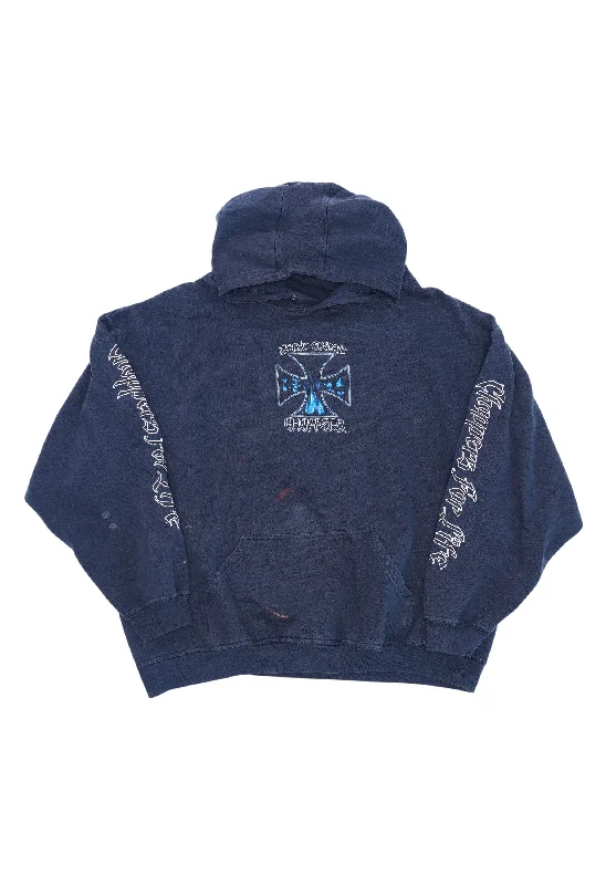West Coast Choppers 'Choppers For Life' Hoodie Hoodie with Raw Hem Edgy Unfinished