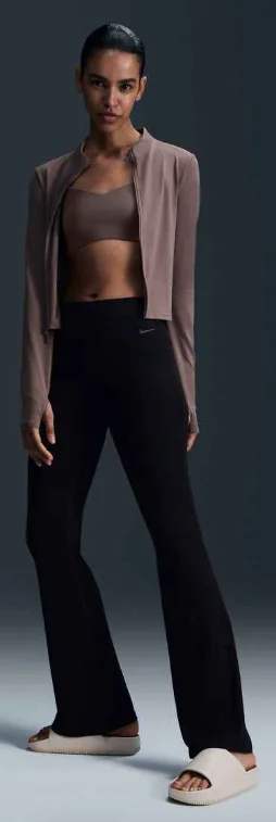 W Nike Dri-Fit Zenvy High-Rise Flared Leggings Elegant Printed Leggings with Pockets