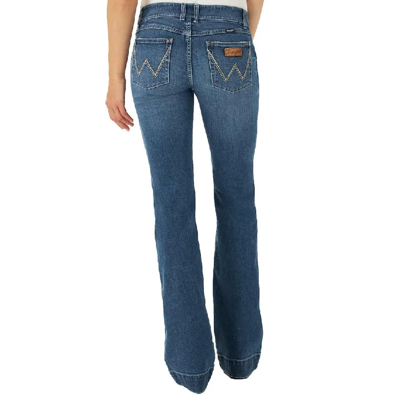 Wrangler Women's Retro Mae Wide Leg Trouser Jeans Trousers High Rise Slim Fit