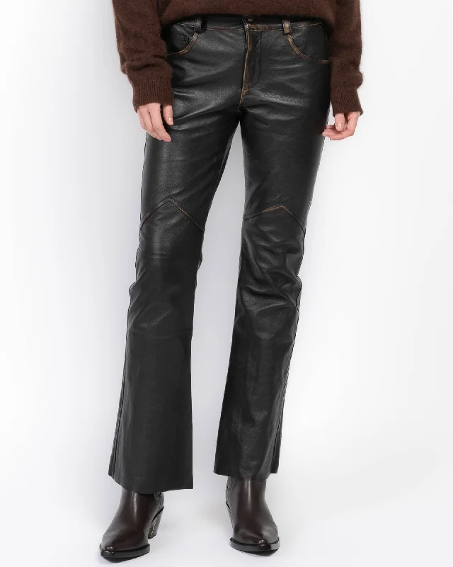 Leather Trousers Trousers Lace Delicate