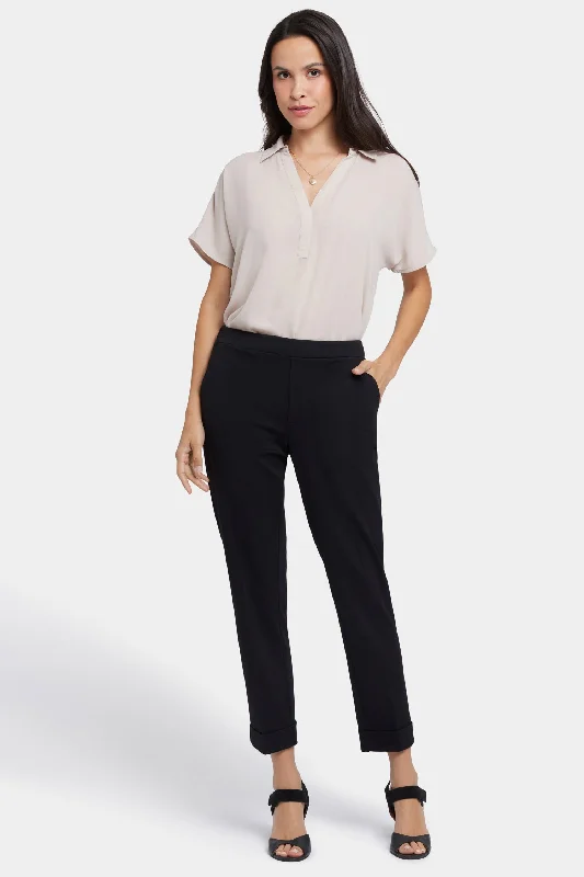 Cassidy Ankle Pull-On Trouser Pants - Black Trousers Business Professional