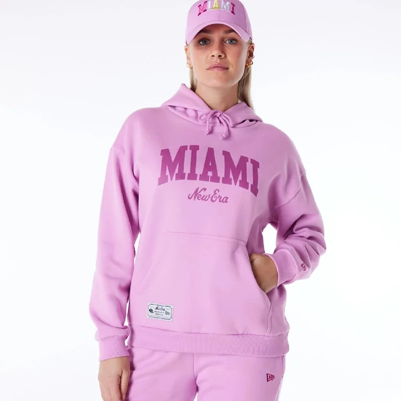 New Era Infill Pastel Pink Oversized Pullover Hoodie Lantern Sleeve Elegant