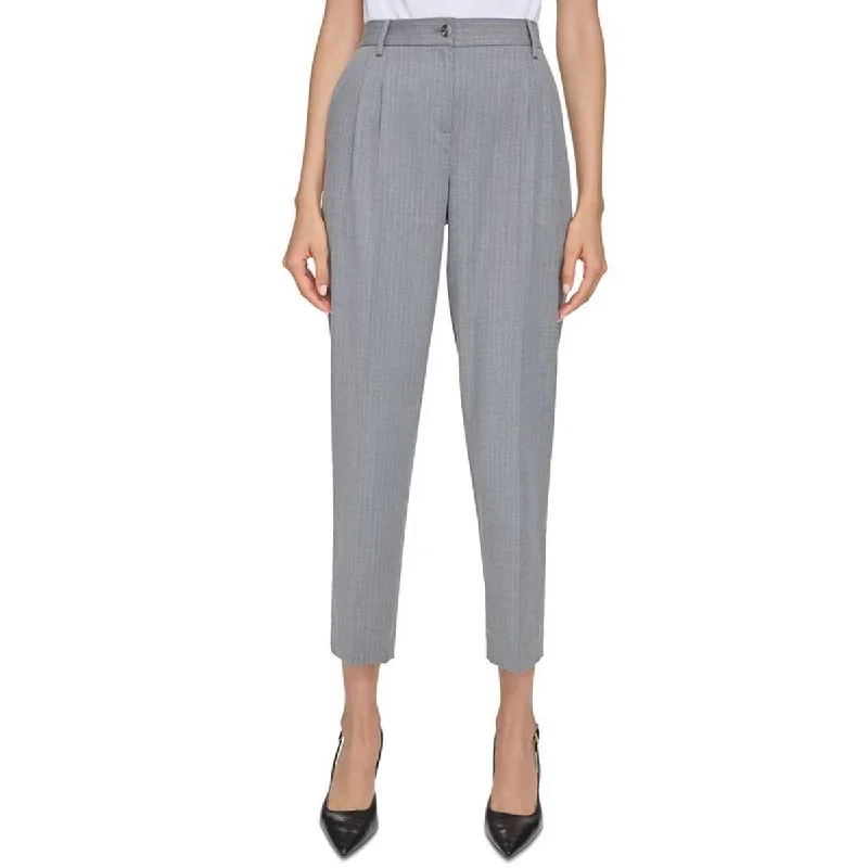 Calvin Klein Womens Pleated Pin Stripe Trouser Pants Trousers Evening Elegant