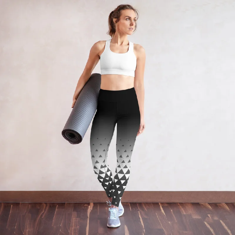 Triangulated Yoga Leggings Elegant Satin Finish Leggings