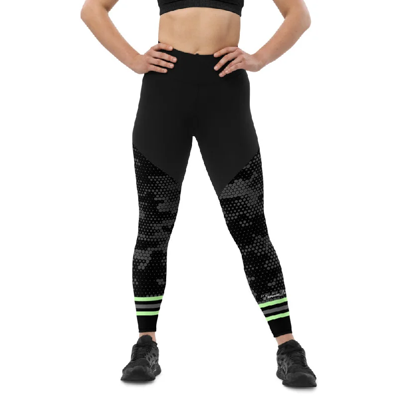 'Lady Savage' Leggings - Smoke Camo x Grey Elegant Stretchy Faux Leather Leggings