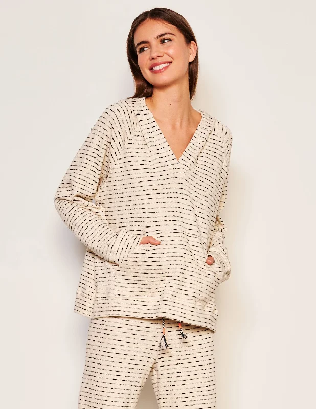 Sundry Pullover Hoodie & Lounge Wide Leg Pant Set in Oyster Oversized Cozy Pullover