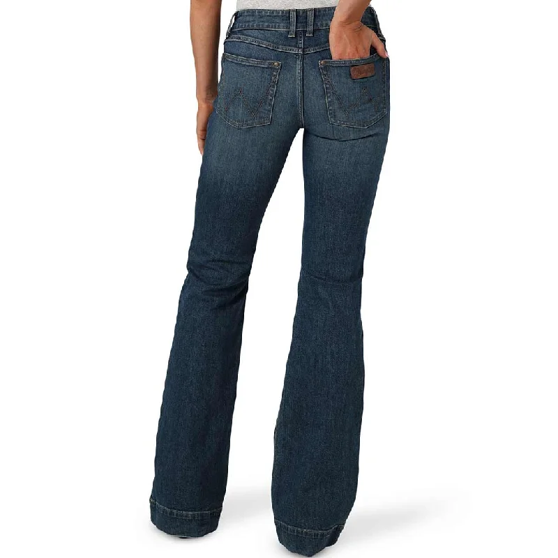 Wrangler Women's Retro Mae Wide Leg Trouser Jeans Trousers Essential Wardrobe