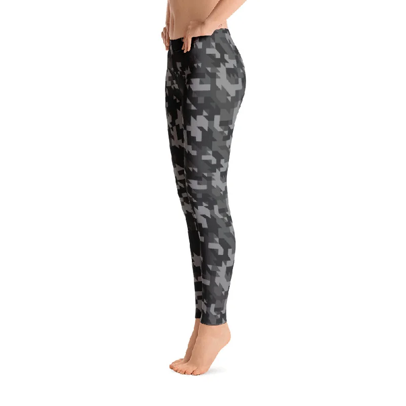 Geomaze Midnight Camouflage Handsewn Leggings Stylish Camo Print Leggings