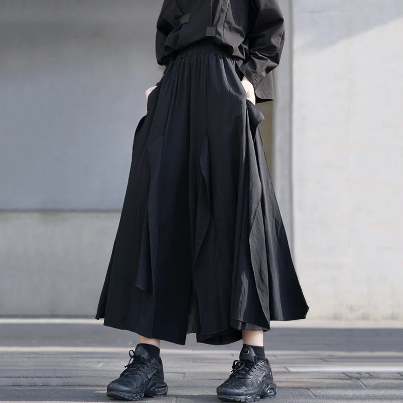 Irregular High Waisted Loose Trousers Trousers Canvas Durable