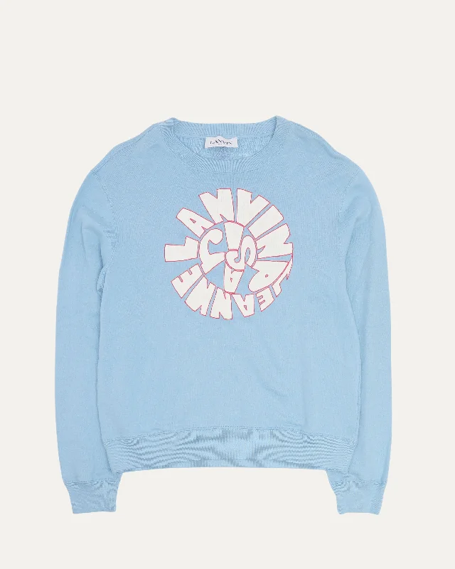 Swirl Logo Sweatshirt Hoodie with Batwing Sleeves Loose Dramatic