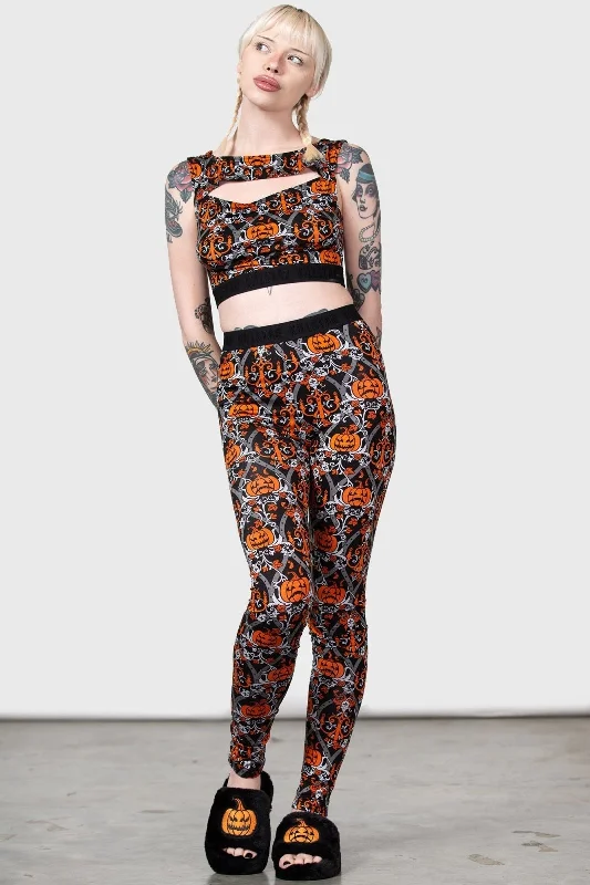 Haunted Leggings Elegant Shiny Black Leggings