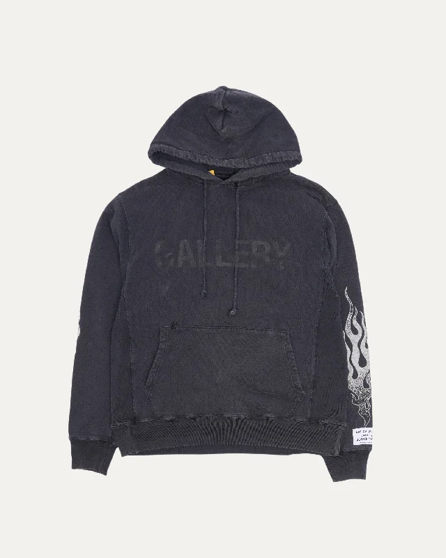 Flames Hoodie Hoodie with Contrast Stitching Detailed Premium