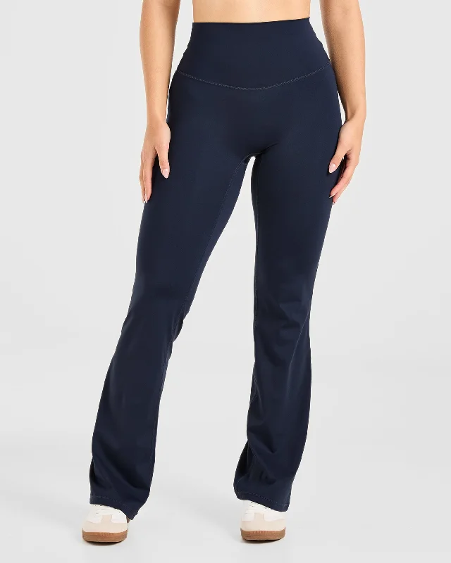 Sculpt Flared Leggings - Deep Navy Fashionable Solid Color Tights