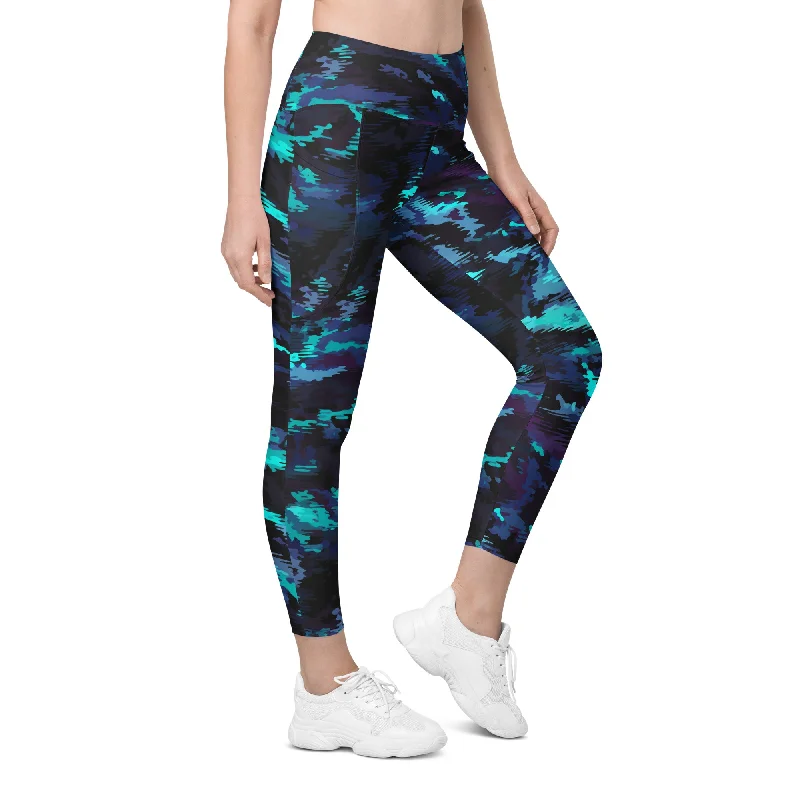 1991 Ravestripe Leggings with pockets Trendy Cold Weather Tights