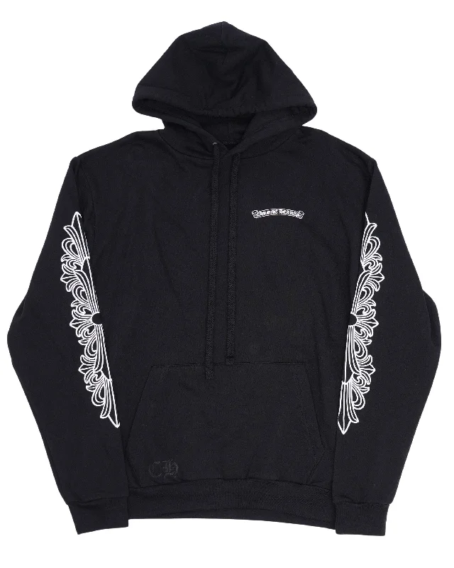 Eyechart Dagger Logo Hoodie Hoodie with Hem Frayed Vintage Worn