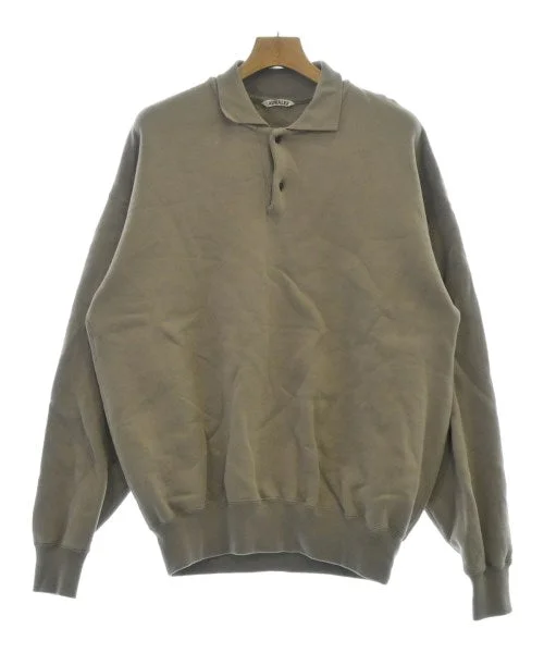AURALEE Sweatshirts Hoodie with Button Placket Classic Preppy