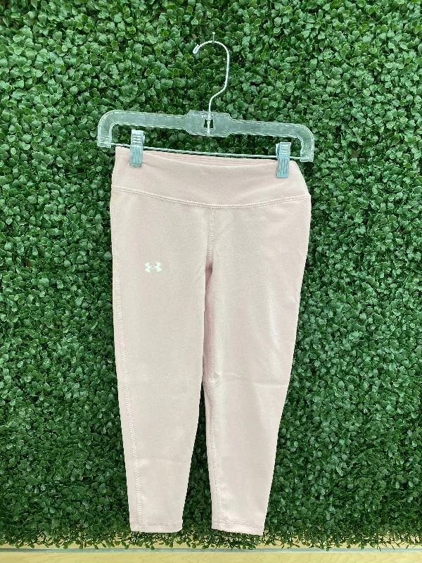 Under Armour Girls Pink Motion Crop Leggings Stylish Athletic Wear Leggings