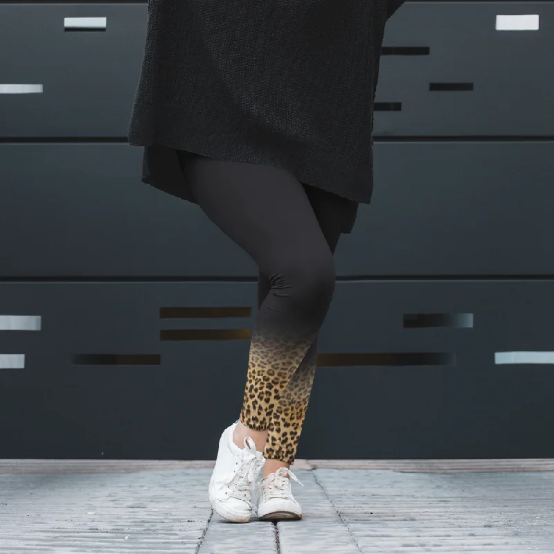 Shadow Leopard  Plus Size Leggings Classic Solid Color Leggings