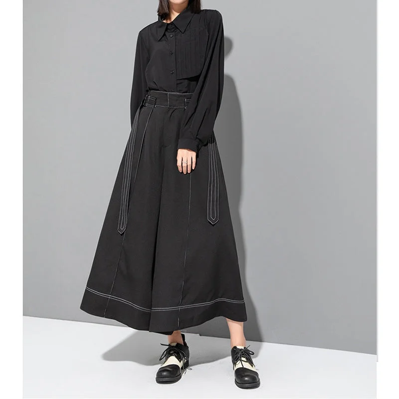 Loose Casual Wide-Leg Flared Trousers Trousers Mesh Breathable