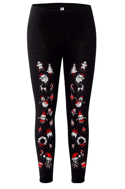 Merry Gothmas Leggings Cozy Reflective Detail Leggings