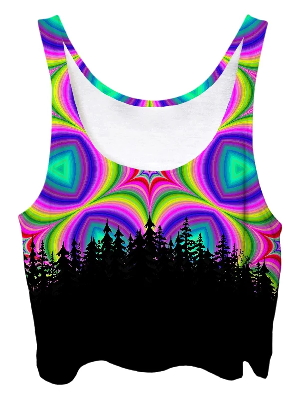 Star Mandala Forest Crop Top Denim Fabric Leather Fabric Suede Fabric