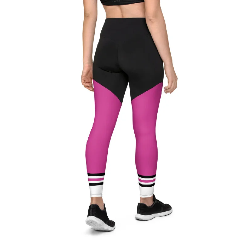 'Lady Savage' Leggings - Cerise Trendy Patterned Leggings