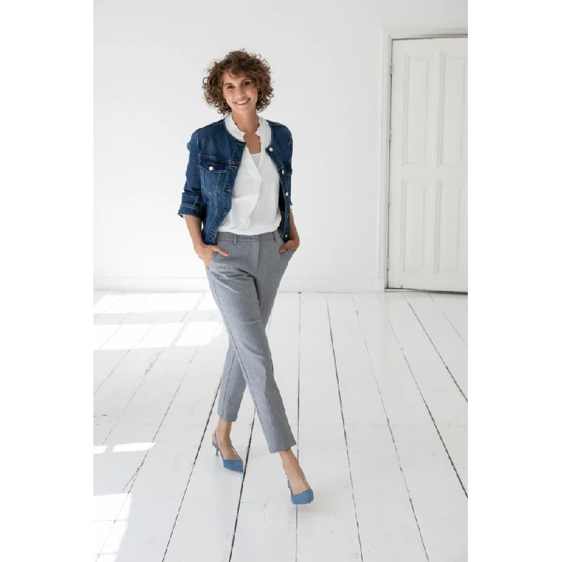 Rahima Pinstripe Trouser Trousers Print Floral
