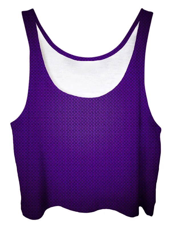 Royal Purple Ombre Crop Top Sequined Glittery Shiny