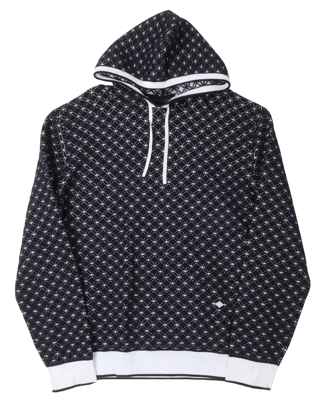 Patterned Knit Hoodie Hoodie with Belted Waist Structured Tailored