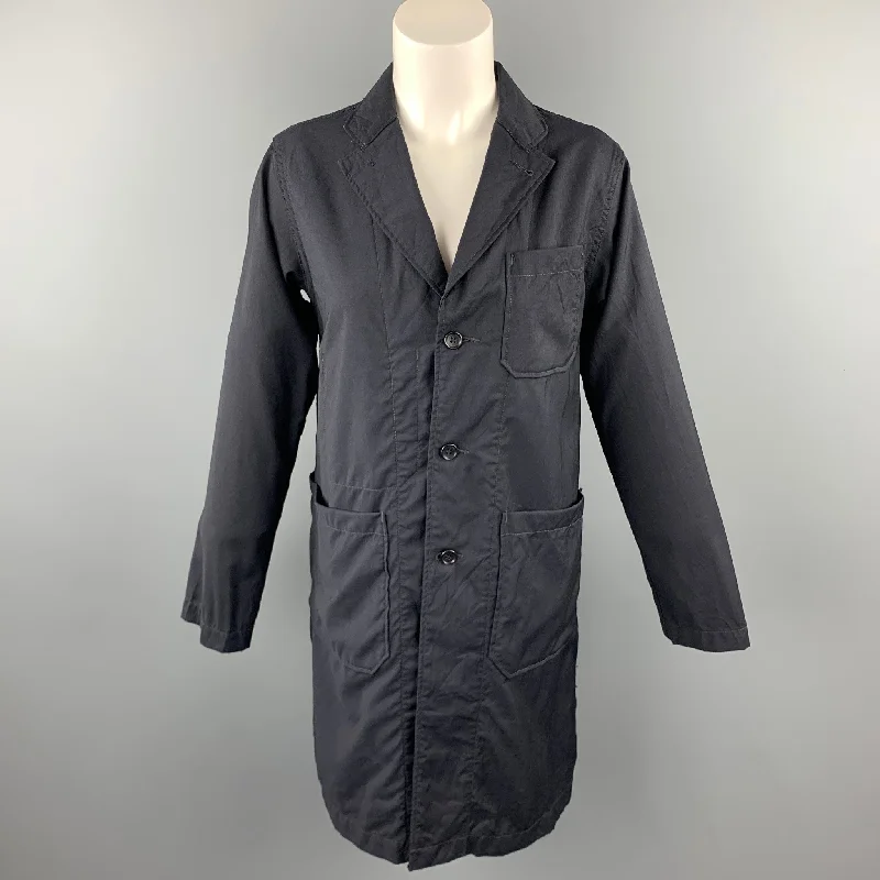 ENGINEERED GARMENTS Size S Black Wool Notch Lapel Coat Down Puffer Quilted