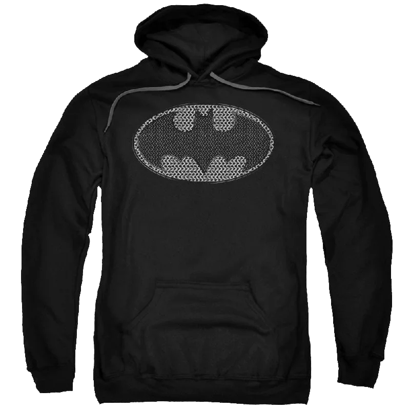 Batman Chainmail Shield - Pullover Hoodie Spaghetti Sleeve Top