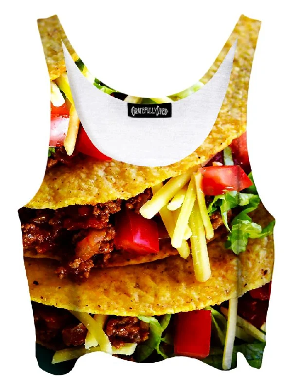 Tacos Foodie Crop Top Crop Top Seamless Stretchy