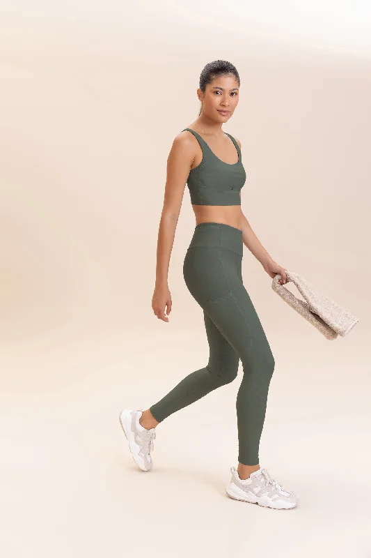 6 Pockets Speed Leggings Stylish Stretch-Waist Leggings