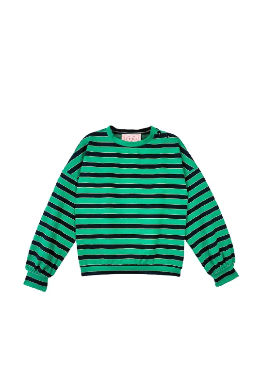 Snappy Pullover - Emerald & Black Knit Hooded Pullover Sweater