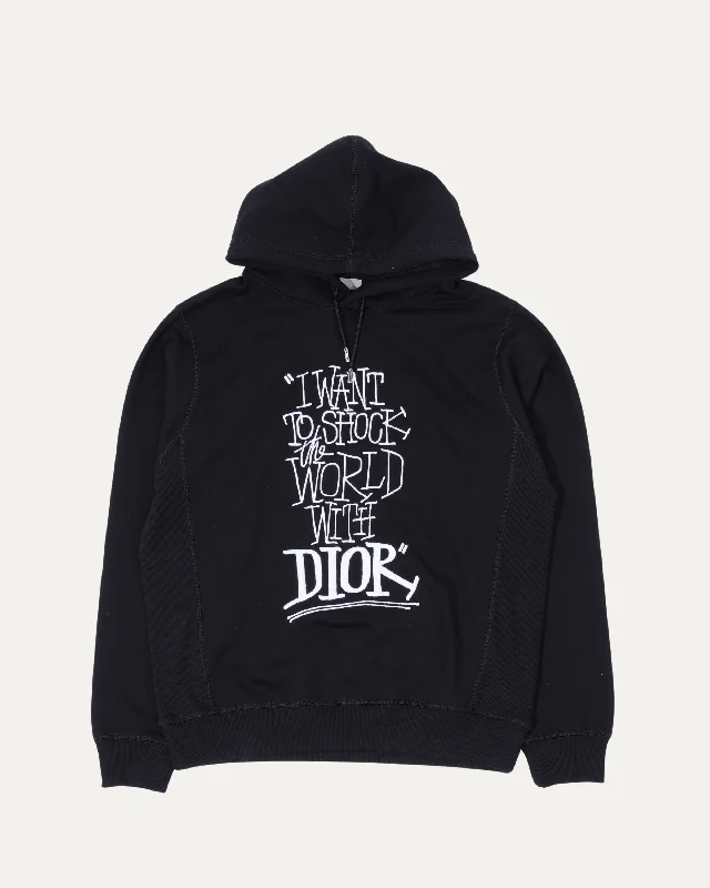 Stussy Shock The World Embroidered Hoodie Hoodie Crop Top Short Trendy