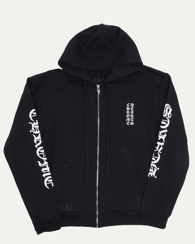 Eyechart Zip-Up Hoodie Hoodie with Hem Applique Textured Unique
