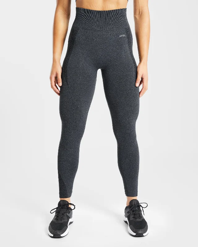 Balance V2 Seamless Leggings - Speckle Black Elegant Printed Leggings with Pockets