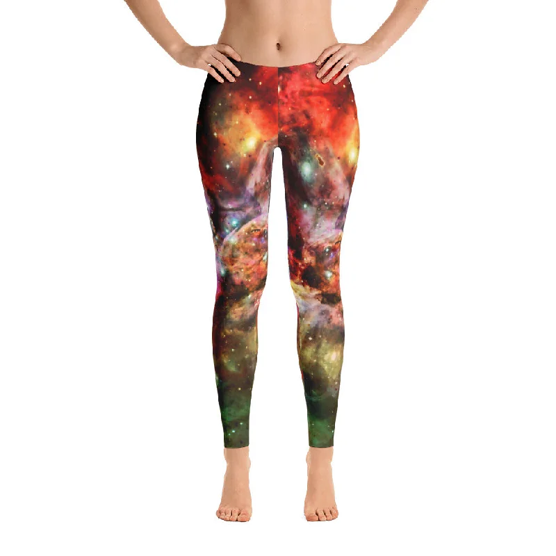 Rainbow Nebula Handsewn Leggings Fashionable Quick-Dry Leggings