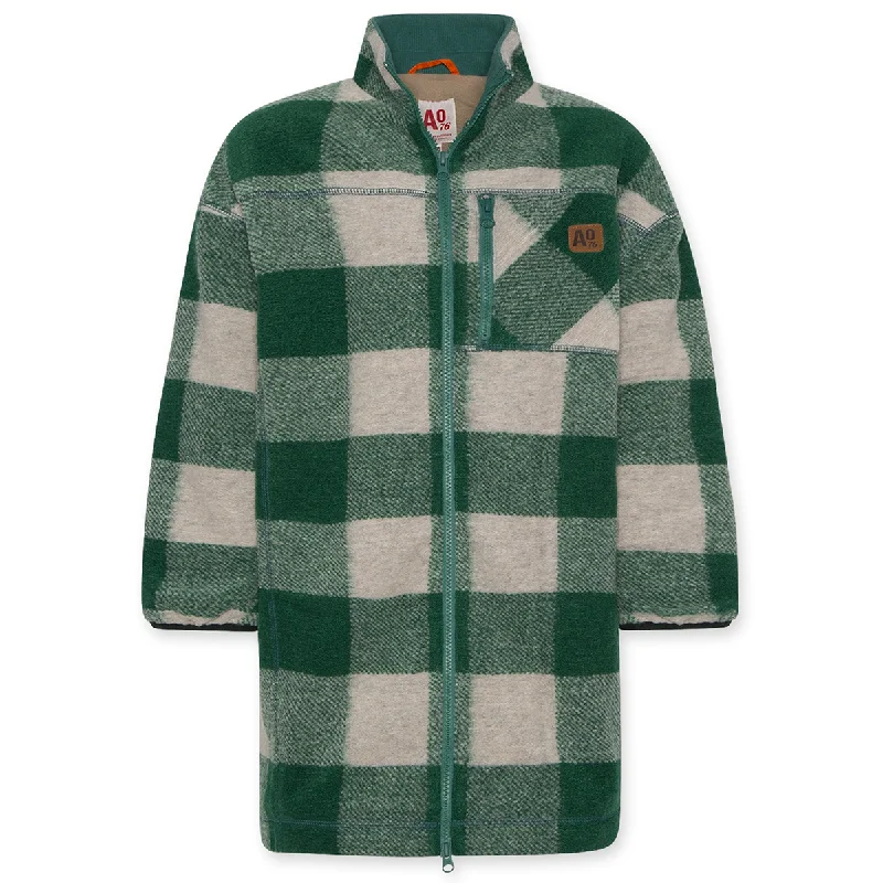 AO76 Lotte Check Coat Nylon Polyester Spandex
