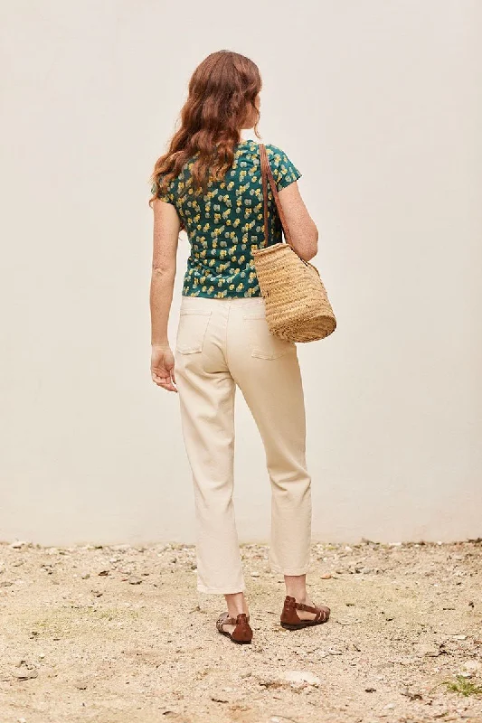 Finna Straight Trousers Natural Beige Trousers Chinos Classic
