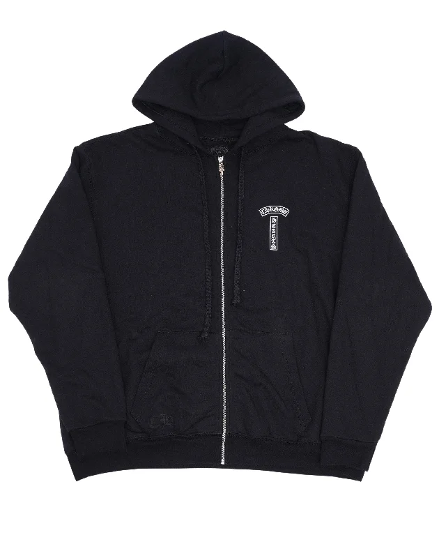 T Bar Logo Thermal Zip Up Hoodie Hooded Sweatshirt Casual Wear Street Style